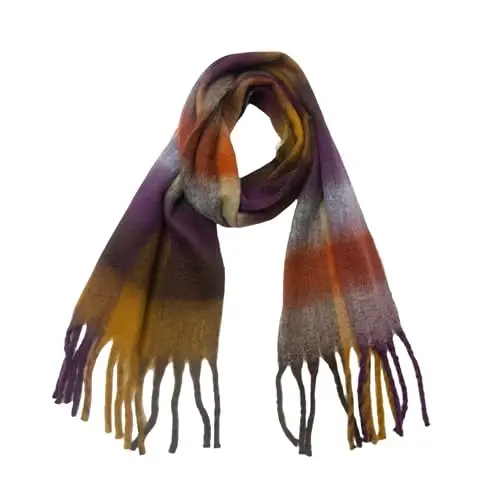 Yatemiole Women's CasModazoneere Big Coloured Checked Scarf Winter Warm Wrap Scarf - 18