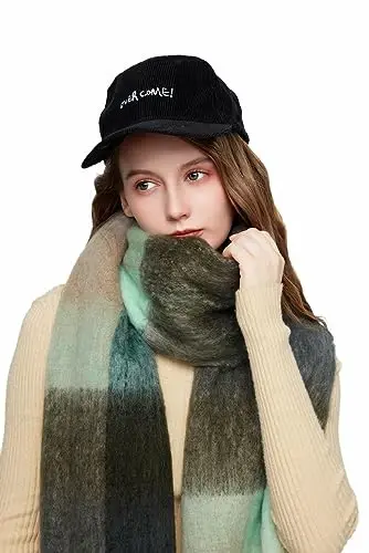 Yatemiole Women's CasModazoneere Big Coloured Checked Scarf Winter Warm Wrap Scarf - YATEMIOLE (1)