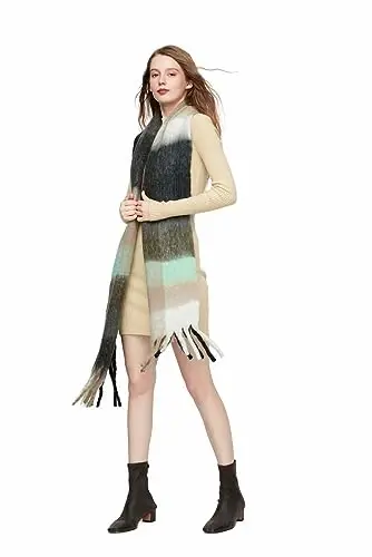 Yatemiole Women's CasModazoneere Big Coloured Checked Scarf Winter Warm Wrap Scarf - 5