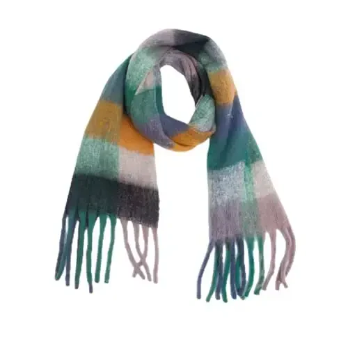 Yatemiole Women's CasModazoneere Big Coloured Checked Scarf Winter Warm Wrap Scarf 