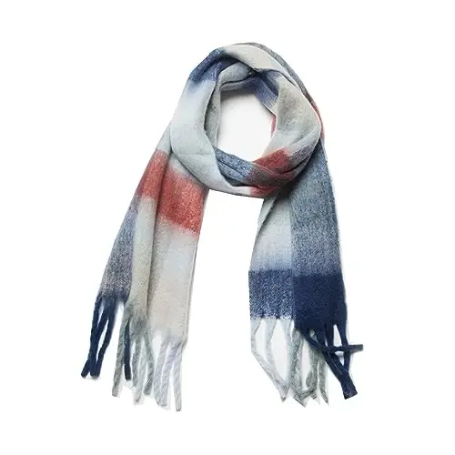 Yatemiole Women's CasModazoneere Big Coloured Checked Scarf Winter Warm Wrap Scarf - 7