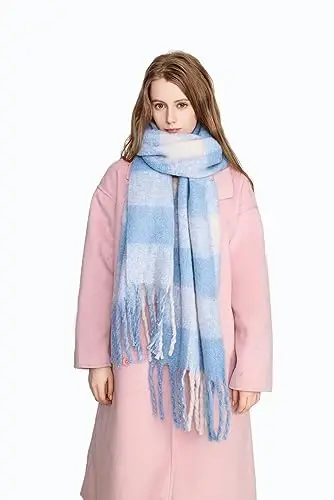 Yatemiole Women's CasModazoneere Big Coloured Checked Scarf Winter Warm Wrap Scarf - 6