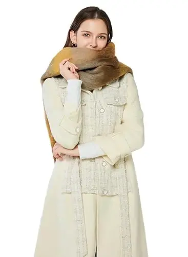 Yatemiole Women's CasModazoneere Big Coloured Checked Scarf Winter Warm Wrap Scarf - 4