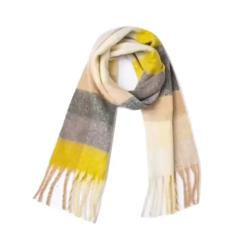 Yatemiole Women's CasModazoneere Big Coloured Checked Scarf Winter Warm Wrap Scarf - 1