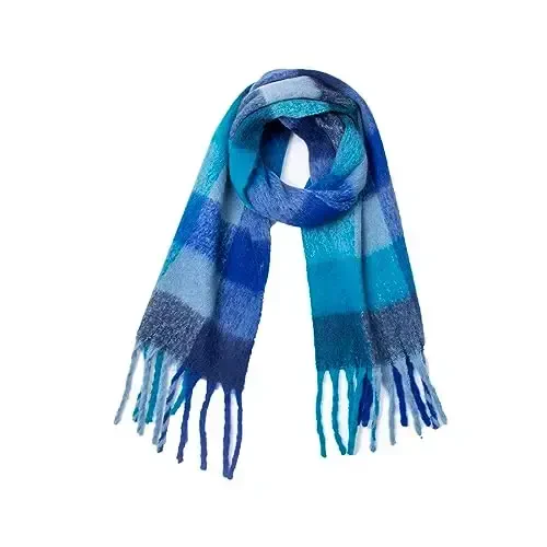 Yatemiole Women's CasModazoneere Big Coloured Checked Scarf Winter Warm Wrap Scarf - 1