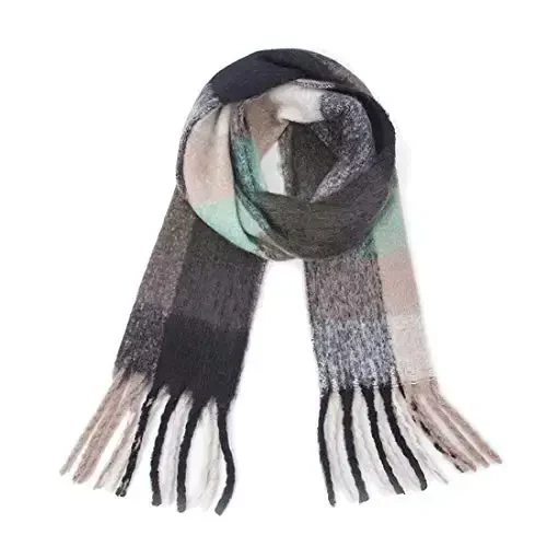 Yatemiole Women's CasModazoneere Big Coloured Checked Scarf Winter Warm Wrap Scarf - YATEMIOLE