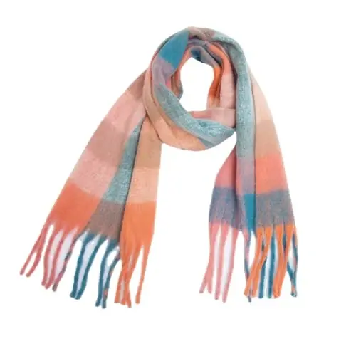 Yatemiole Women's CasModazoneere Big Coloured Checked Scarf Winter Warm Wrap Scarf - 1