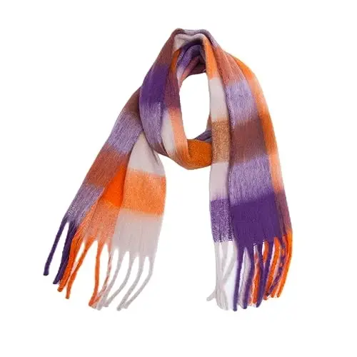 Yatemiole Women's CasModazoneere Big Coloured Checked Scarf Winter Warm Wrap Scarf 