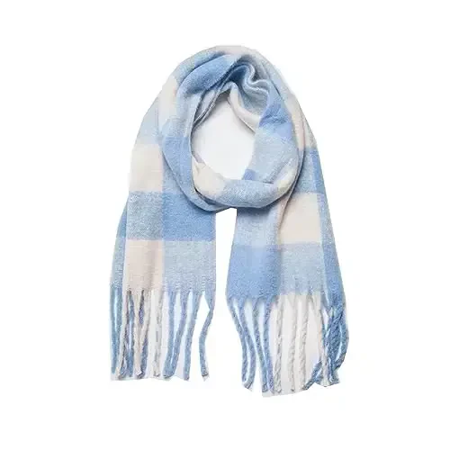 Yatemiole Women's CasModazoneere Big Coloured Checked Scarf Winter Warm Wrap Scarf - 1