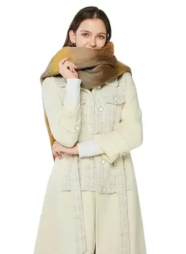 Yatemiole Women's CasModazoneere Big Coloured Checked Scarf Winter Warm Wrap Scarf - 4