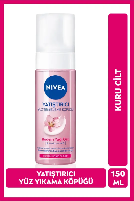 Yatıştırıcı Yüz Yıkama Köpüğü 150ml, Kuru ve Hassas Cilt, Nemlendirici,Derinlemesine Yüz Temizleyici - NIVEA