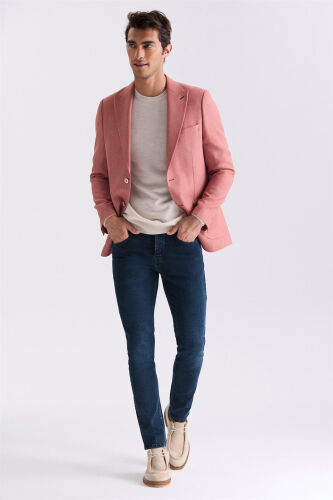 Yavru Ağzı Slim Fit Sivri Yaka Yazlık Spor Ceket - 2