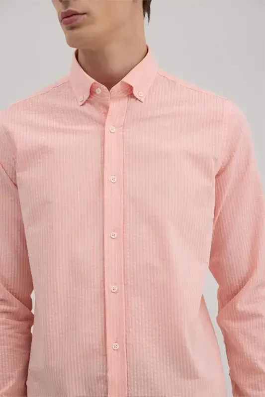 Yavru og'zi Comfort Fit 100% Paxta Chiziqli Ko'ylak - 3