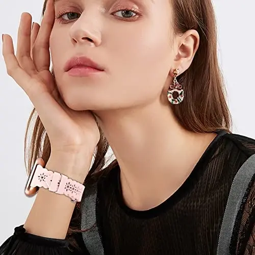 YAXIN 3 taʼrifli ingichka sport bantlari Fitbit Versa/Fitbit Versa 2/Fitbit Versa Lite bilan mos keladi, ayollar uchun yumshoq silikon dantelli almashtirish bilaguzuklari, Fitbit Versa aqlli soati uchun qora/kulrang/qaragʻay yashil - 6