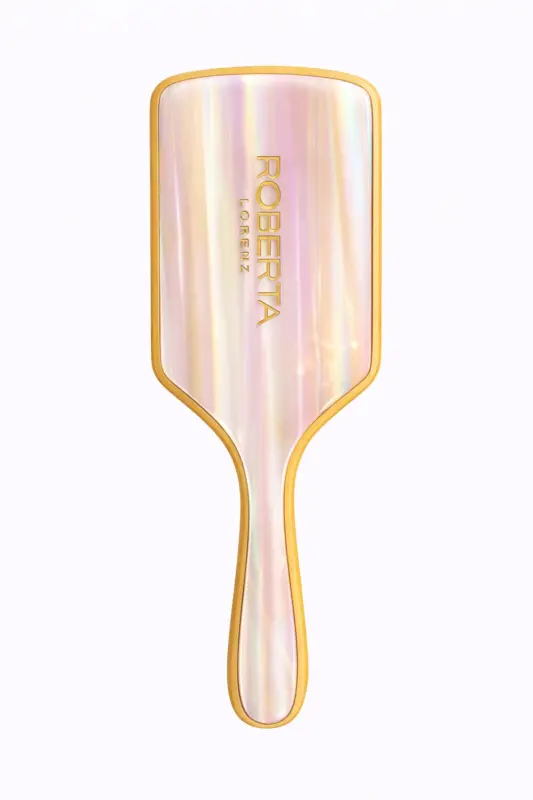 Yazılı Asetat Bambu Saç Tarağı-Beyaz - ROBERTA LORENZ