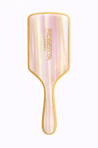 Yazılı Asetat Bambu Saç Tarağı-Beyaz 