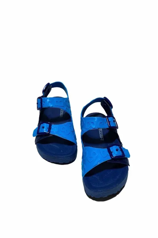 Yazlık Çocuk Havuz Plaj Bahçe Ve Günlük Outdoor Sandalet Terlik-MAVİ SANDAL - GEZER