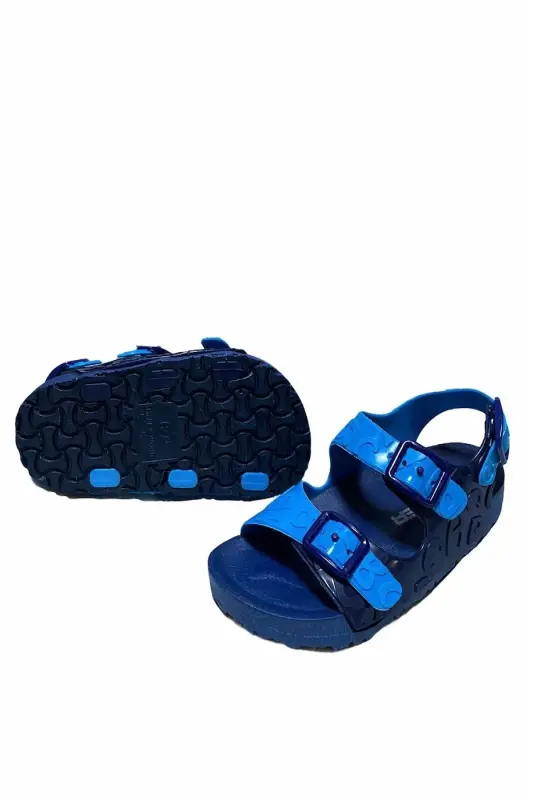 Yazlık Çocuk Havuz Plaj Bahçe Ve Günlük Outdoor Sandalet Terlik-MAVİ SANDAL - 2