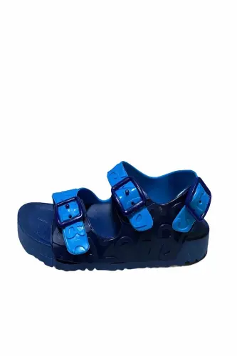 Yazlık Çocuk Havuz Plaj Bahçe Ve Günlük Outdoor Sandalet Terlik-MAVİ SANDAL - 4