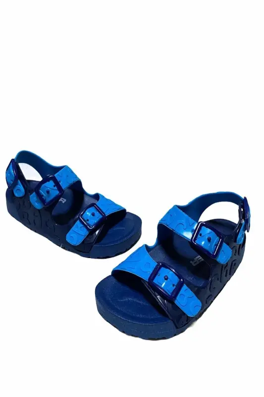 Yazlık Çocuk Havuz Plaj Bahçe Ve Günlük Outdoor Sandalet Terlik-MAVİ SANDAL - 5