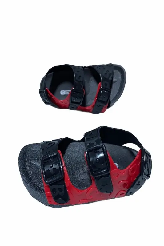 Yazlık Çocuk Kaydırmaz Günlük Kullanım Havuz Plaj Ve Outdoor Sandalet Terlik-SİYAH - 2