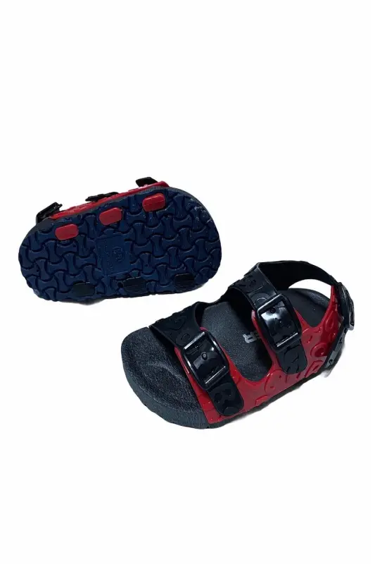 Yazlık Çocuk Kaydırmaz Günlük Kullanım Havuz Plaj Ve Outdoor Sandalet Terlik-SİYAH - 4