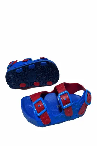 Yazlık Çocuk Kaydırmaz Sandalet Terlik-MAVİİ - 4