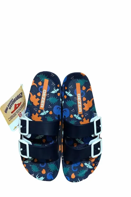 Yazlık Çocuk Kaydırmaz Taban Havuz Deniz Banyo Ve Outdoor Terlik Modeli-LACİVERT RENKLİ - 2