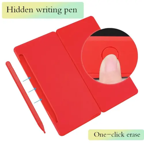 Desk Calculator, Desktop Small Calculators with Writing Notepad, Basic 4-Function Math Large Button Calculator, School Supplies for Kids, Middle/High School Students (Red) - 4