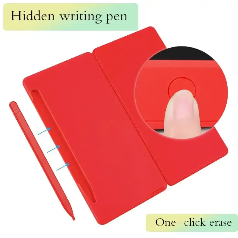 Desk Calculator, Desktop Small Calculators with Writing Notepad, Basic 4-Function Math Large Button Calculator, School Supplies for Kids, Middle/High School Students (Red) - 4