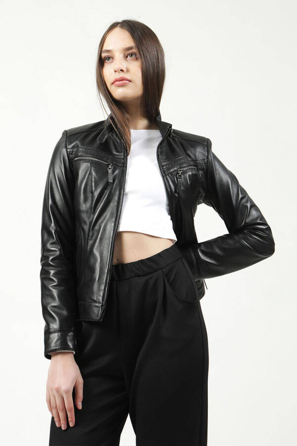 Yb-2107 Genuine Leather Women's Jacket - 10