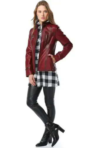 Yb2043 Haqiqiy charm ayollar ko'ylagi O'k.bordo-O'K. BORDO - DERICLUB (1)