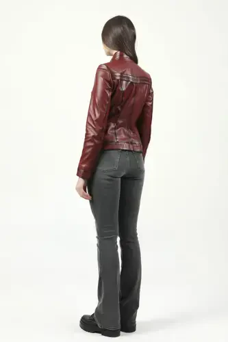 Yb2107 Haqiqiy Teri Ayollar Monti Oʻk.bordo-OʻK.BORDO - 6