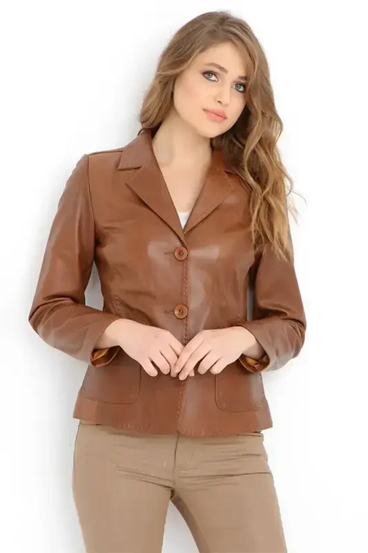 Yb358 Genuine Leather Women's Jacket - Dericlub