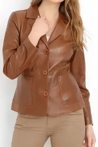Yb358 Genuine Leather Women's Jacket - Dericlub (1)