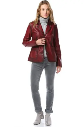 Yb358 Real Leather Women's Jacket - DERICLUB (1)