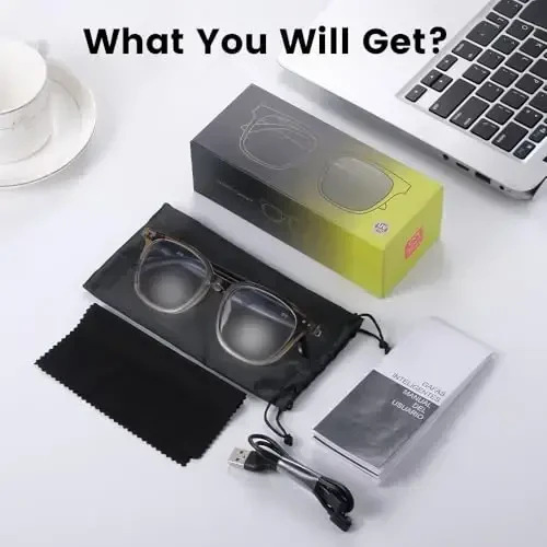 Yeabomy Smart Glasses for Women Men, Bluetooth Glasses with Photochromic Lenses Touch Control Voice Assistant for Clear Audio Remote Photography, Perfect for Indoor Outdoor (Brown Frame) - 3