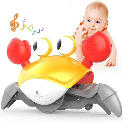 Yeaye Crawling Crab Baby Toys Infant - Tummy Time Toy Gifts for 3 4 5 6 7 8 9 10 11 12 Boy Girl with Learning Crawl System Music for 0-6 6-12 12-18 36 Months Walking Toddler Birthday Gift(Orange) - MODAZONE