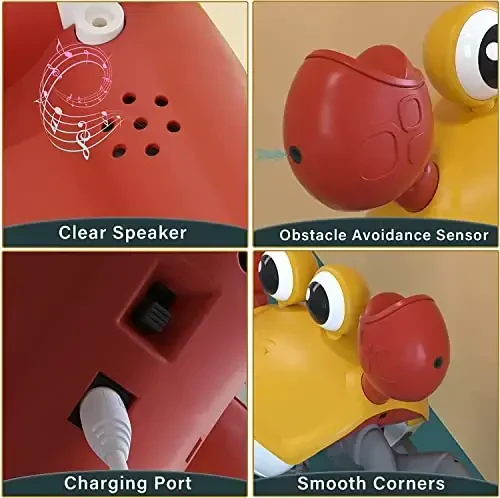 Yeaye Crawling Crab Baby Toys Infant - Tummy Time Toy Gifts for 3 4 5 6 7 8 9 10 11 12 Boy Girl with Learning Crawl System Music for 0-6 6-12 12-18 36 Months Walking Toddler Birthday Gift(Orange) - 4