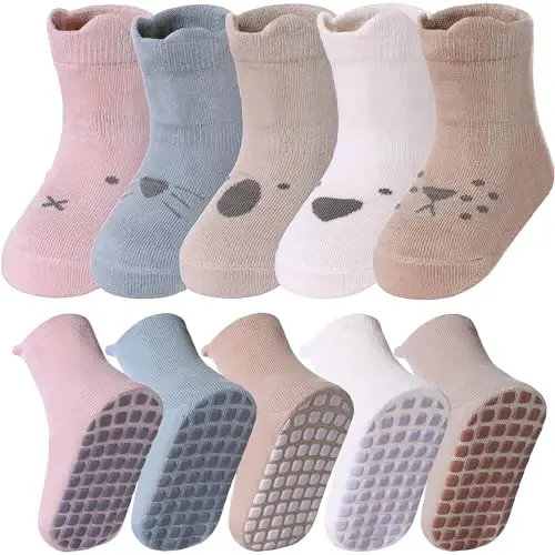 Yebing Baby Socks Toddler Socks Baby Toddler Girls Boys Non Slip Grips Socks with Grippers Cotton Gifts Socks 
