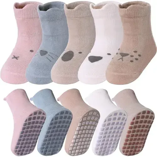 Yebing Baby Socks Toddlers Socks Baby Toddler Girls Boys Non Slip Grips Socks with Grippers Cotton Gifts Socks - 1