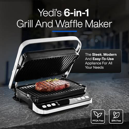 Yedi Total Package 6-in-1 Digital Indoor Grill, Waffle Maker, Panini Press, Griddle, with Deluxe Accessory Kit - 3