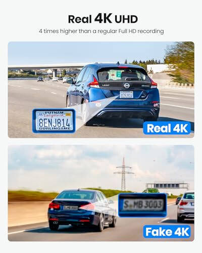 Real 4K Dash Cam Front and Rear, 5.8GHz Wi-Fi GPS, Dual Camera HDR with Top-Level Sensor, 3.3'' IPS Screen, Super Night Vision, G-Sensor, Parking Mode, Dash Camera for Cars with App, Support 512GB Max - 9