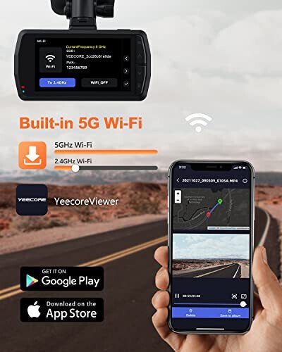 YEECORE D21 Dash Cam, Haqiqiy 4K Dash Kamera Oldingi 5G WiFi GPS, 3