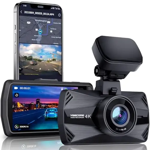 YEECORE D21 Dash Cam, Haqiqiy 4K Dash Kamera Oldingi 5G WiFi GPS, 3