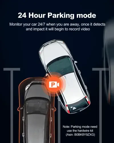 YEECORE Dash Cam, 4K UHD 2160P Avtomobil Kamerasi (oldingi), WiFi GPS, 2.45 dyuymli Sensorli Ekran, Super Kechasi Ko‘rish, Davriy Yozuv, G-Sensor, HDR, Avtomobillar uchun Mini Dash Kamera, 256GB gacha qo‘llab-quvvatlaydi - 8