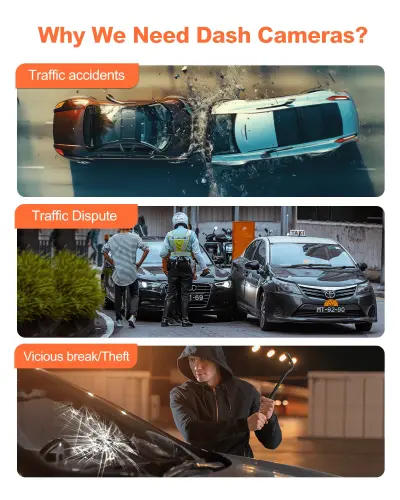 YEECORE Dash Cam, 4K UHD 2160P Car Camera Front, WiFi GPS, 2.45 Inch Touch Screen, Super Night Vision, Loop Recording, G-Sensor, HDR, Mini Dash Camera for Cars with Parking Monitor, Supports up to 256GB - 1