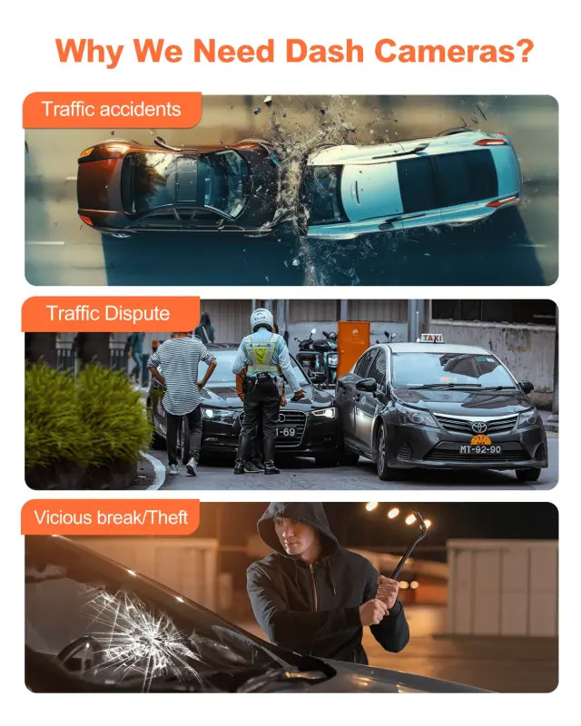 YEECORE Dash Cam, 4K UHD 2160P Car Camera Front, WiFi GPS, 2.45 Inch Touch Screen, Super Night Vision, Loop Recording, G-Sensor, HDR, Mini Dash Camera for Cars with Parking Monitor, Supports up to 256GB - 1