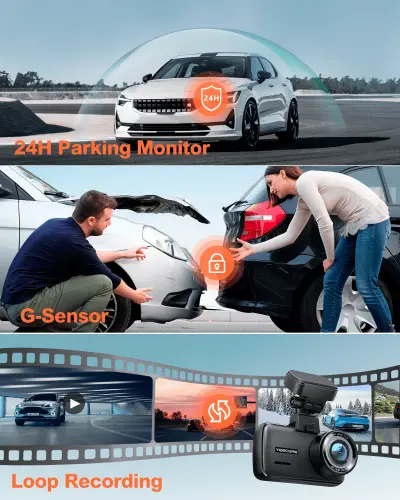 YEECORE Dash Cam, 4K UHD 2160P Car Camera Front, WiFi GPS, 2.45 Inch Touch Screen, Super Night Vision, Loop Recording, G-Sensor, HDR, Mini Dash Camera for Cars with Parking Monitor, Supports up to 256GB - 6