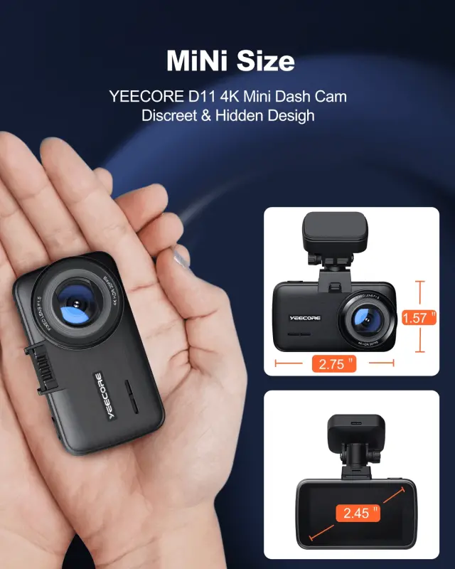 YEECORE Dash Cam, 4K UHD 2160P Car Camera Front, WiFi GPS, 2.45 Inch Touch Screen, Super Night Vision, Loop Recording, G-Sensor, HDR, Mini Dash Camera for Cars with Parking Monitor, Supports up to 256GB - 7
